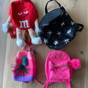 Collection of girl’s backpacks